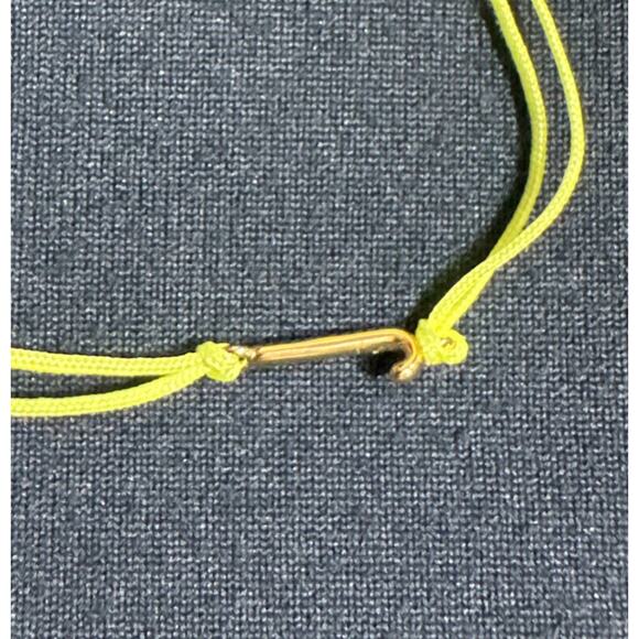 Gorjana Initial Prism Bracelet Letter J Gold Plated Adjustable Green String - Picture 4 of 5